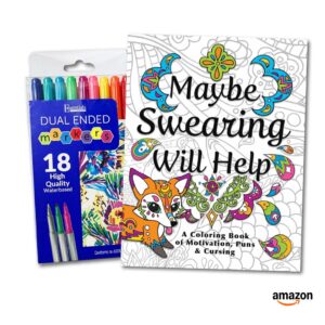 Adult Coloring Book Set - for Adults Relaxation with Markers